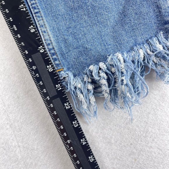 TOPSHOP Womens 25 Petite Stretch Moto Fringe Hem High Rise Denim Jeans Pockets - Picture 3 of 9